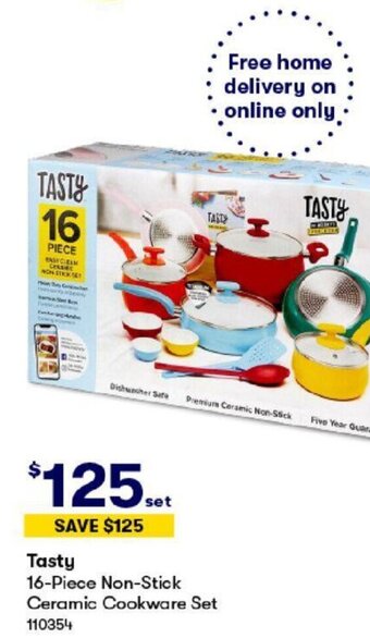 BIG W Tasty 16-Piece Non-Stick Ceramic Cookware Set offer