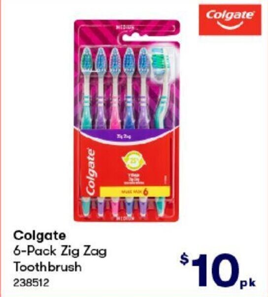 BIG W Colgate 6-Pack Zig Zag Toothbrush offer