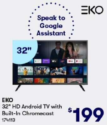 BIG W EKO 32" HD Android TV with Built-In Chromecast offer