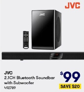 BIG W JVC 2.1CH Bluetooth Soundbar with Subwoofer offer