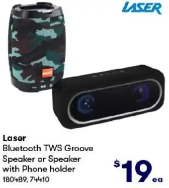 BIG W Laser Bluetooth TWS Groove Speaker or Speaker with Phone holder offer