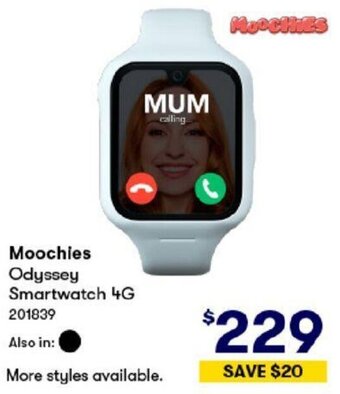 BIG W Moochies Odyssey Smartwatch 4G offer