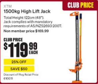 SuperCheap Auto XTM 1500kg High Lift Jack offer