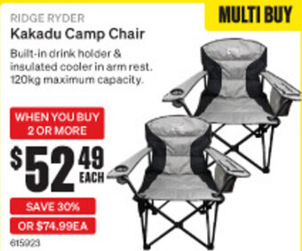 SuperCheap Auto RIDGE RYDER Kakadu Camp Chair offer
