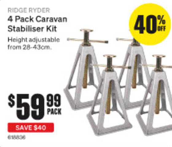 SuperCheap Auto RIDGE RYDER 4 Pack Caravan Stabiliser Kit offer
