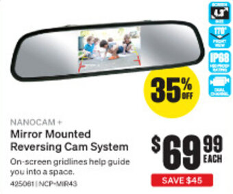SuperCheap Auto NANOCAM + Mirror Mounted Reversing Cam System offer