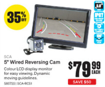 SuperCheap Auto SCA 5" Wired Reversing Cam offer