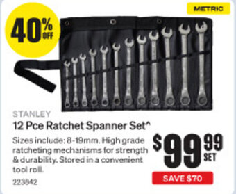 SuperCheap Auto STANLEY 12 Pce Ratchet Spanner Set offer