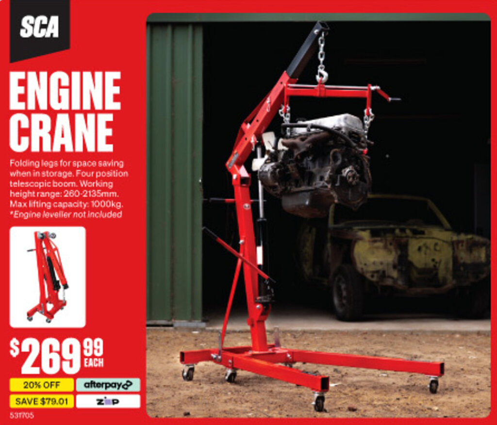 SCA ENGINE CRANE offer at SuperCheap Auto