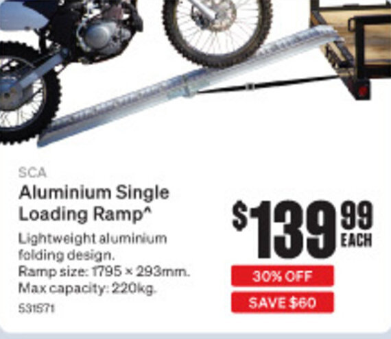 SuperCheap Auto SCA Aluminium Single Loading Ramp^ offer