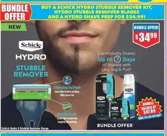 Chemist Warehouse Schick Hydro 5 Stubble Remover Range offer