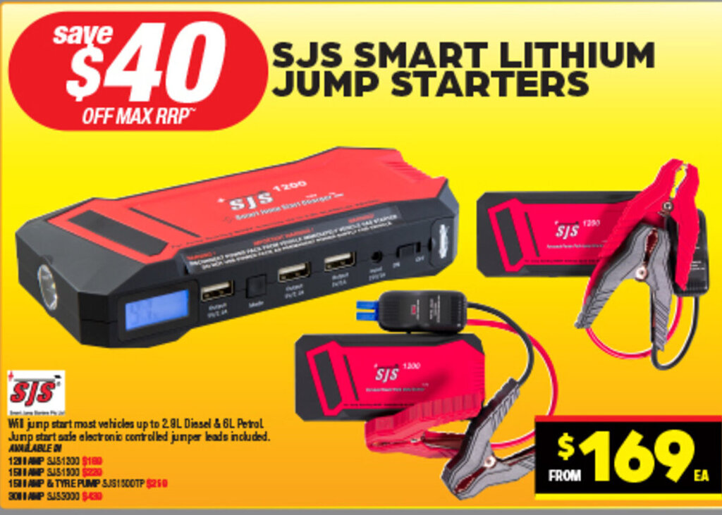 SJS SMART LITHIUM JUMP STARTERS offer at Autopro