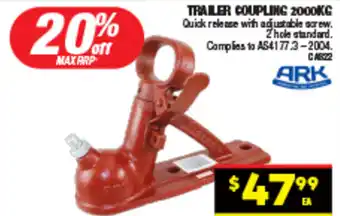 Autopro TRAILER COUPLING 2000KG offer