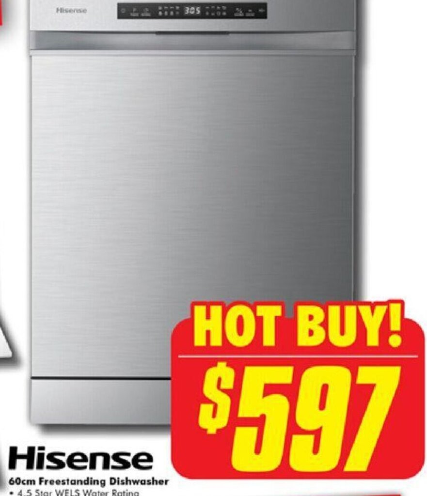 Hisense 60cm Freestanding Dishwasher offer at The Good Guys