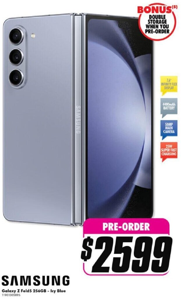 The Good Guys SAMSUNG Galaxy Z Fold5 256GB - Icy Blue offer