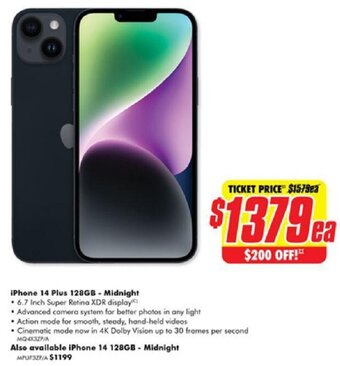 The Good Guys iPhone 14 Plus 128GB - Midnight offer