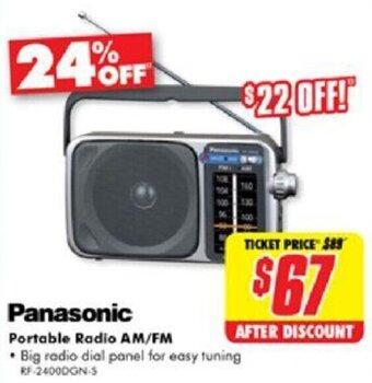 The Good Guys Panasonic Portable Radio AM/FM offer