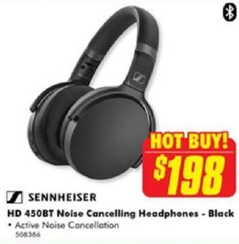The Good Guys SENNHEISER HD 450BT Noise Cancelling Headphones - Black offer
