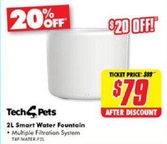 Tech Pets 2L Smart Water Fountain