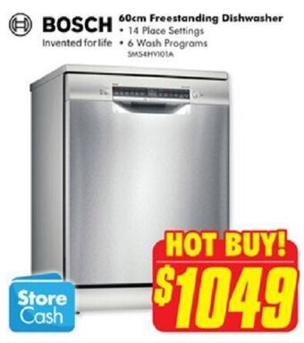 The Good Guys BOSCH 60cm Freestanding Dishwasher offer
