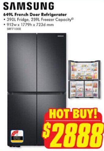 The Good Guys SAMSUNG 649L French Door Refrigerator offer
