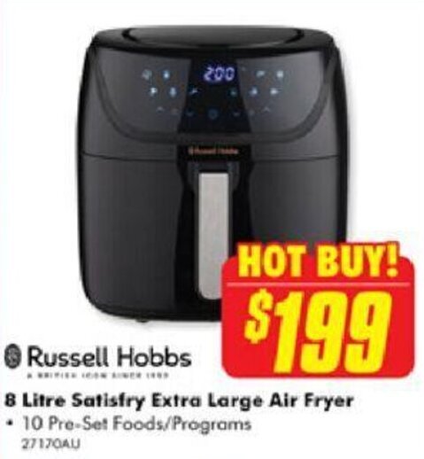 The Good Guys Russell Hobbs 8 Litre Satisfry Extra Large Air Fryer offer