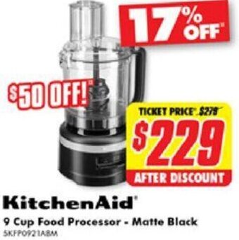 The Good Guys KitchenAid 9 Cup Food Processor - Matte Black offer