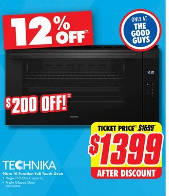 The Good Guys TECHNIKA 90cm 10 Function Full Touch Oven offer