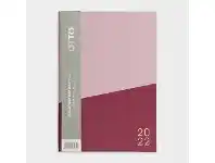Officeworks Otto A5 Day to Page 2022 2-Tone Colourblock Diary Pink offer