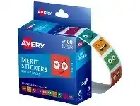 Officeworks Avery Merit Sticker Dispenser 400 Pack Smiley Face offer