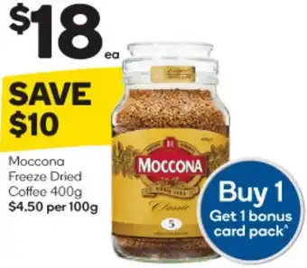 BIG W Moccona Freeze Dried Coffee 400g offer