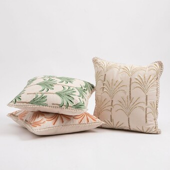 Pillow Talk Sanur palm embroidered cushion by m.u.s.e. offer