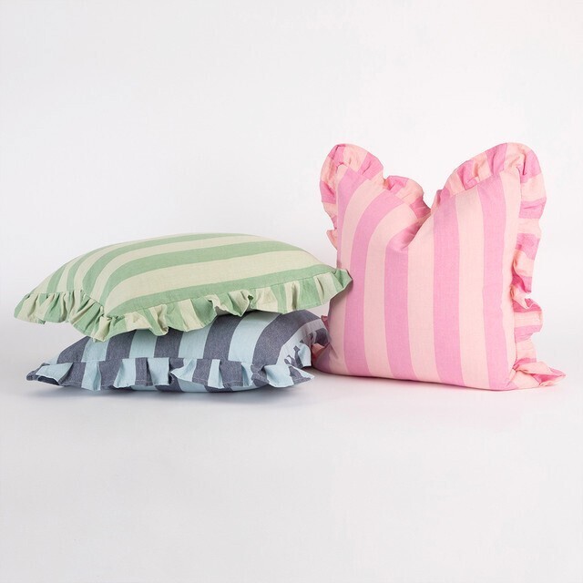 Pillow Talk Audrey ruffle striped cushion by m.u.s.e. offer