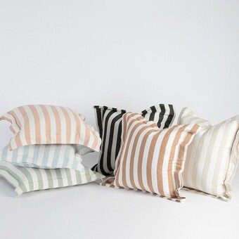 Pillow Talk Frankie stripe feather cushion by habitat offer