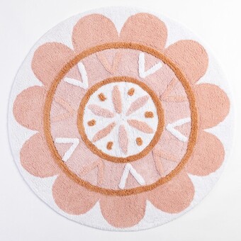 Pillow Talk Folk flower pecan bath mat round by habitat offer