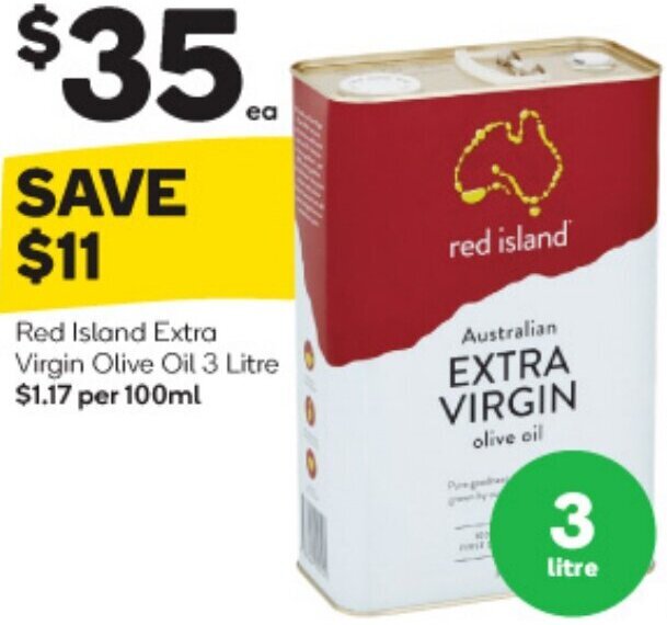 Red Island Extra Virgin Olive Oil 3 Litre offer at BIG W