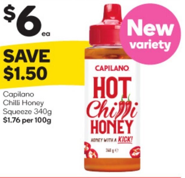 BIG W Capilano Chilli Honey Squeeze 340g offer