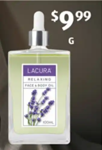ALDI G Lacura Relaxing Massage Oil 100ml offer