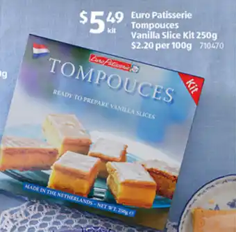 ALDI Euro Patisserie Tompouces Vanilla Slice Kit 250g offer