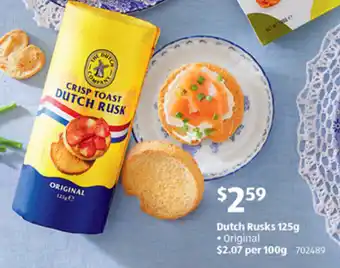 ALDI Dutch Rusks 125g • Original offer