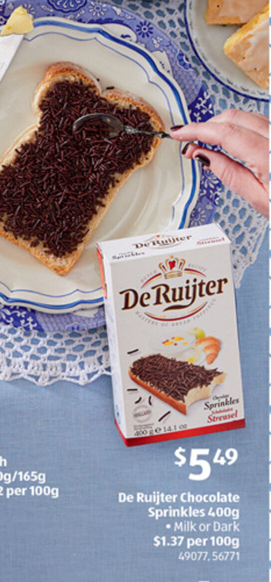 De Ruijter Chocolate Sprinkles 400g offer at ALDI