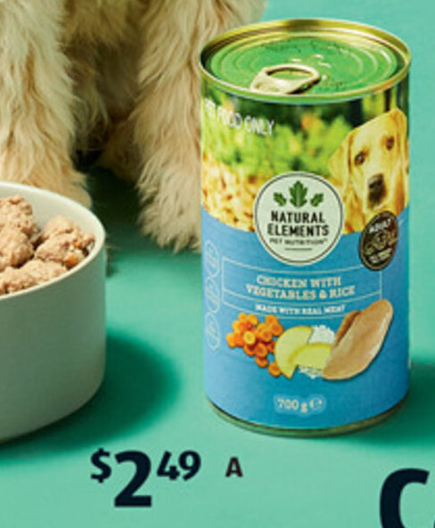 Aldi natural elements dog food cheap price