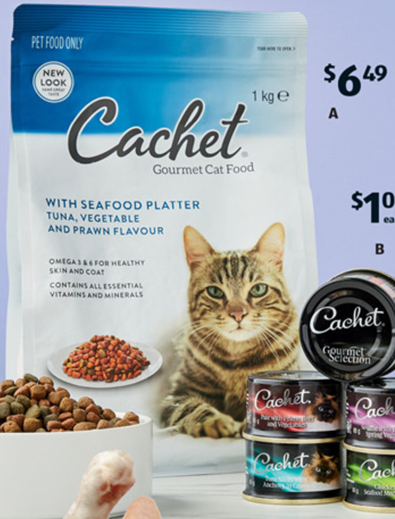 A Cachet Gourmet Dry Cat Food 1kg offer at ALDI