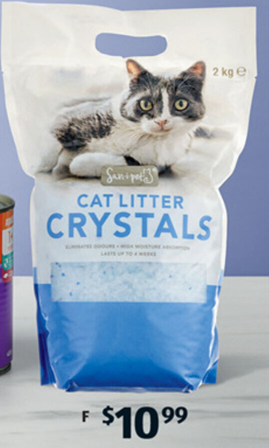 F Sanipet Cat Litter Crystals 2kg offer at ALDI