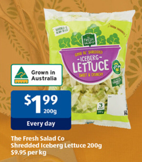 The Fresh Salad Co Shredded Iceberg Lettuce 200g offer at ALDI