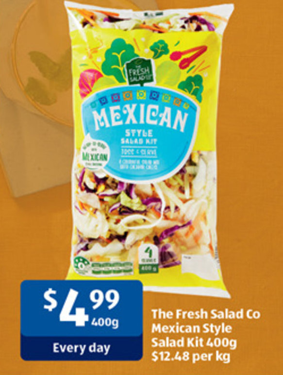 The Fresh Salad Co Mexican Style Salad Kit 400g offer at ALDI