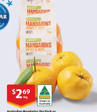 ALDI Australian Mandarins 1kg Pack or Imperial Mandarins per kg offer