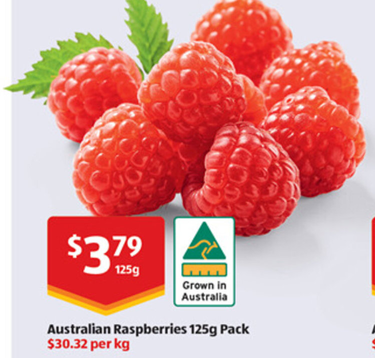 Australian Raspberries 125g Pack offer at ALDI