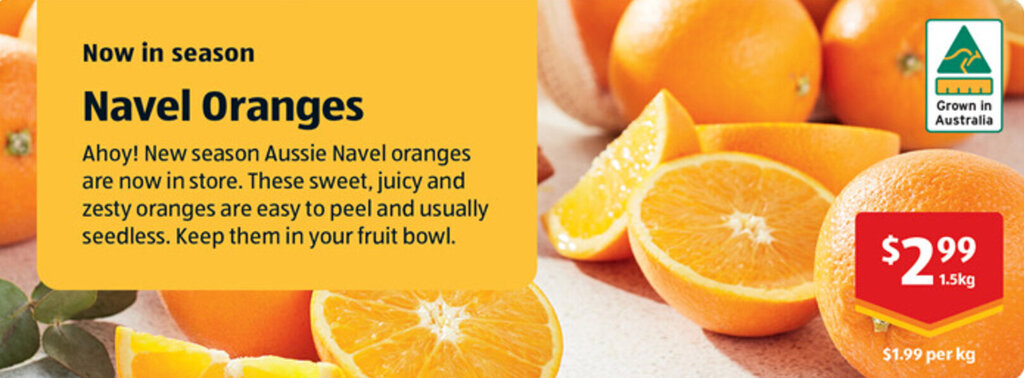 ALDI Navel Oranges offer