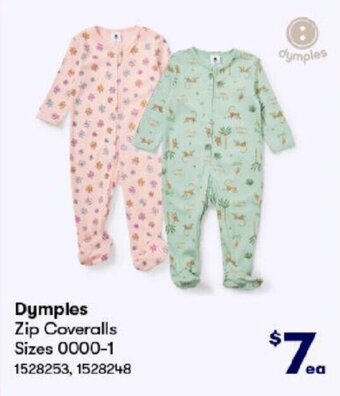 BIG W Dymples Zip Coveralls Sizes 0000-1 offer